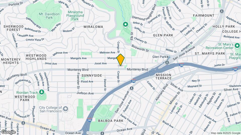 286 Monterey Blvd Map and Location Details