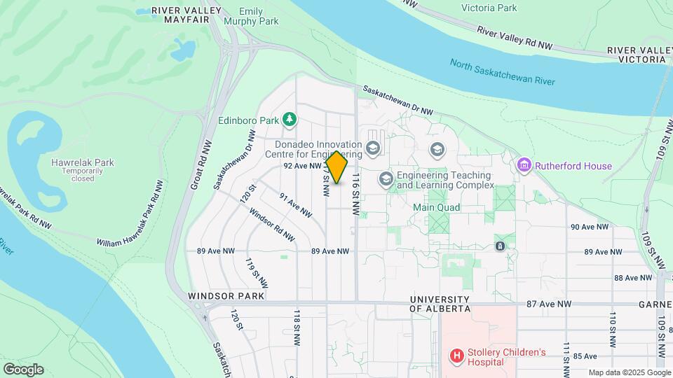 9119-9117 117 St NW Map and Location Details