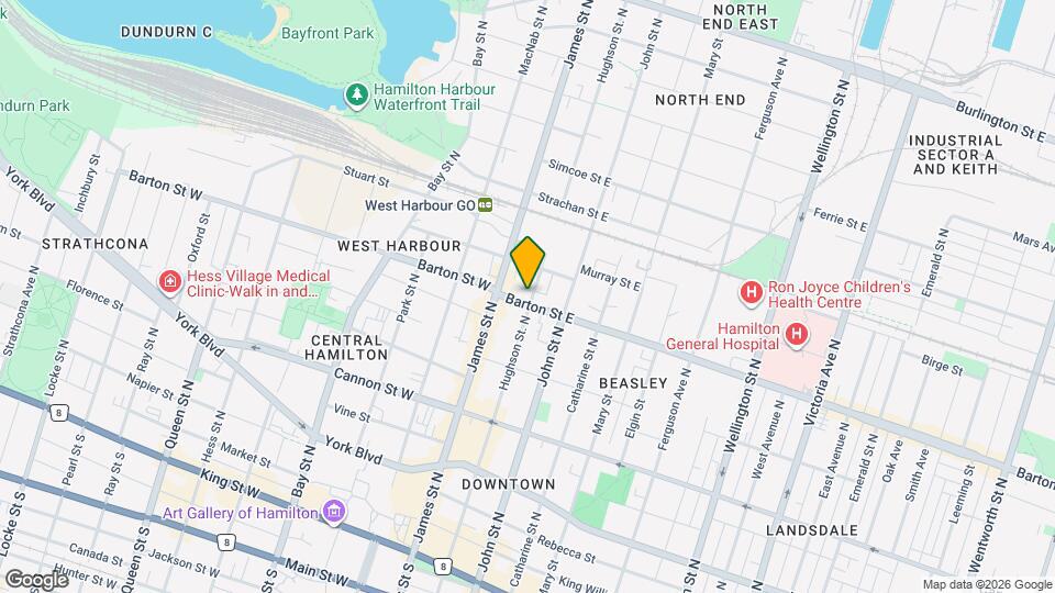 259 Hughson St. N Map and Location Details