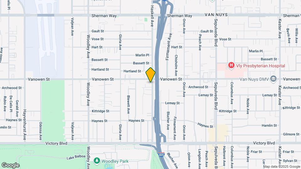 6745 Haskell Ave Map and Location Details