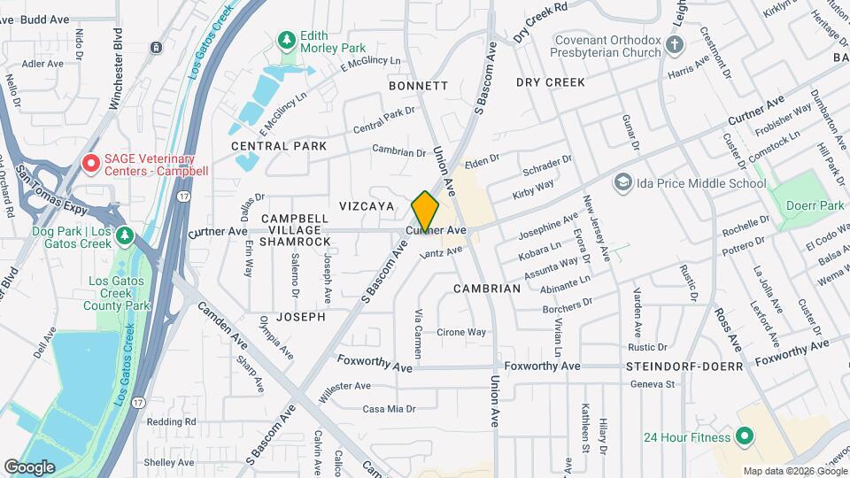 2114 Curtner Ave Map and Location Details