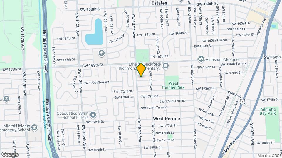 10611 SW 170th Terrace Map and Location Details