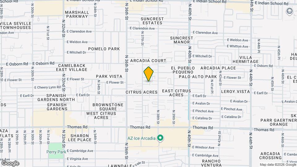 3726 E Flower St Mapa y Detalles de la Ubicación