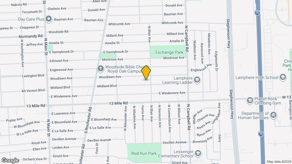 1123 Midland Blvd, Unit Upper Map and Location Details