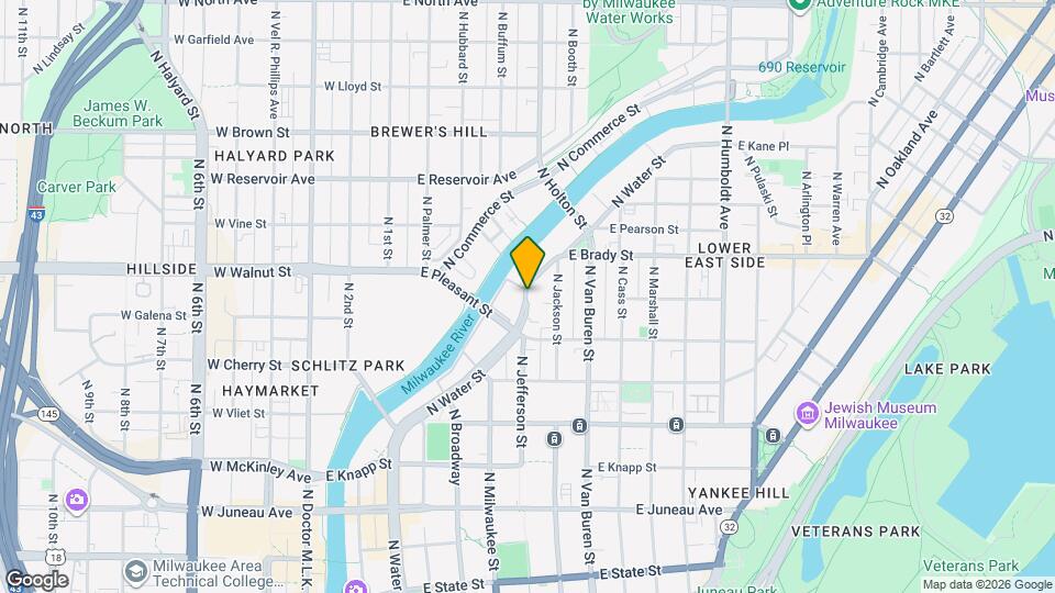 1640 N Water St Mapa y Detalles de la Ubicación