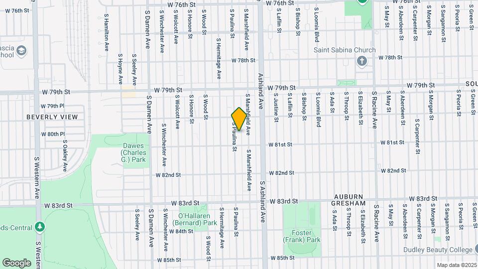 8037 S Paulina St Map and Location Details