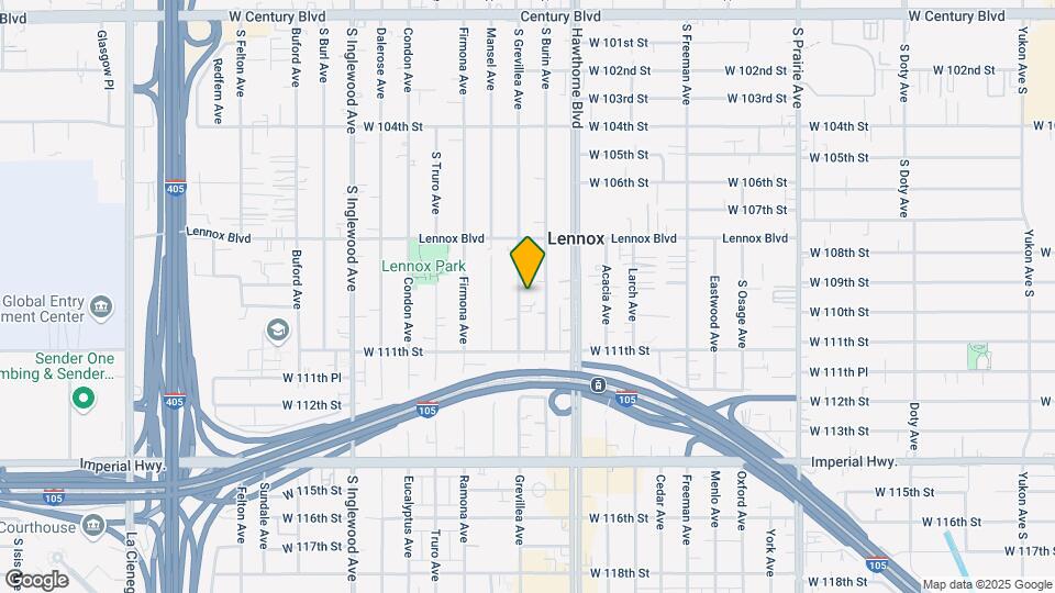 10926 S Grevillea Ave Mapa y Detalles de la Ubicación
