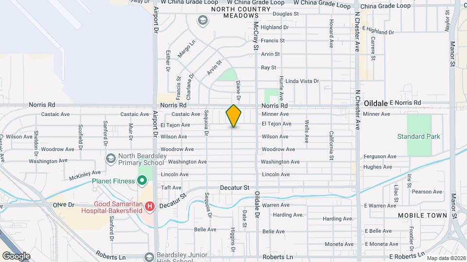 1202 Yosemite Dr Map and Location Details