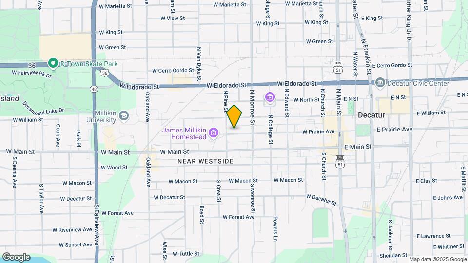 724 W Prairie Ave Map and Location Details