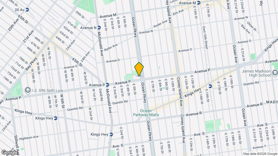 1608 Ocean Pkwy Map and Location Details