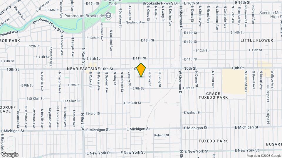 933 N Tuxedo St Map and Location Details