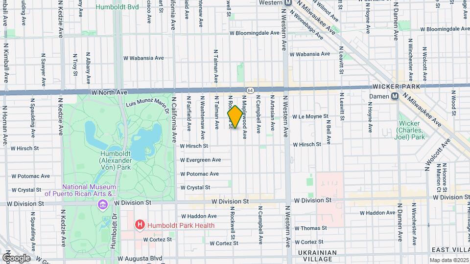 1429 N Rockwell St Map and Location Details