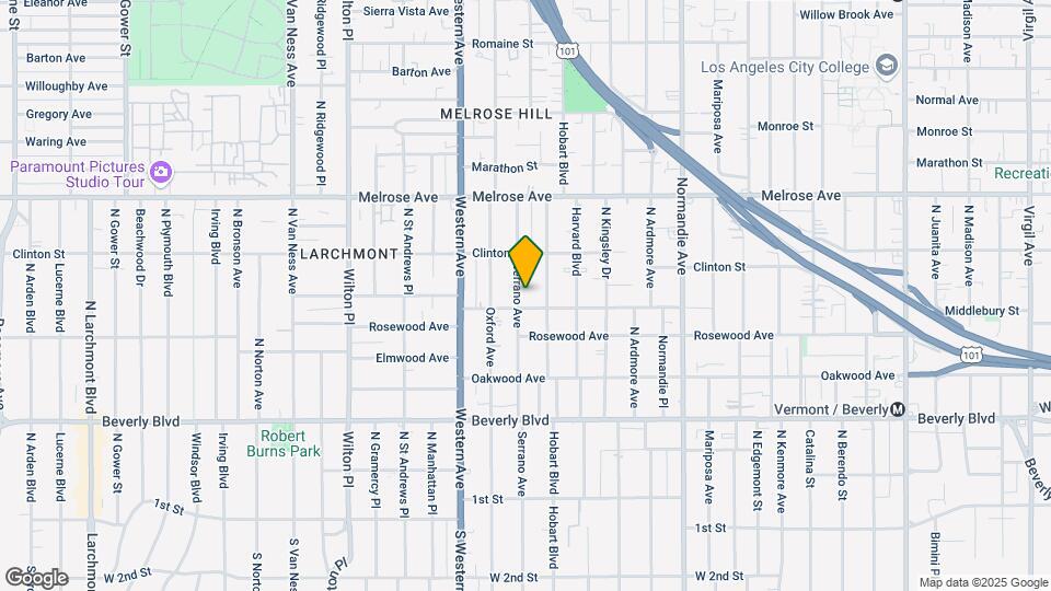 502 N Serrano Ave Map and Location Details