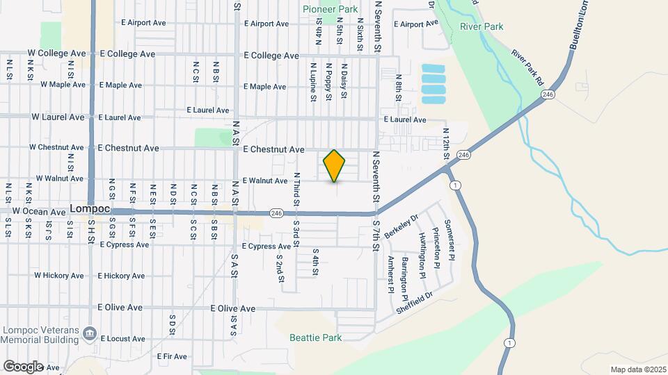1216 E Walnut Ave Map and Location Details