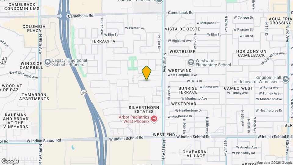 9207 W Sells Dr Mapa y Detalles de la Ubicación