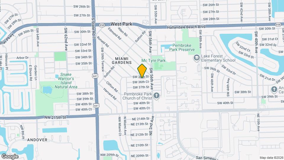 5649 SW 36th Ct Mapa y Detalles de la Ubicación