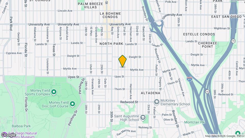 3080 Myrtle Ave Map and Location Details