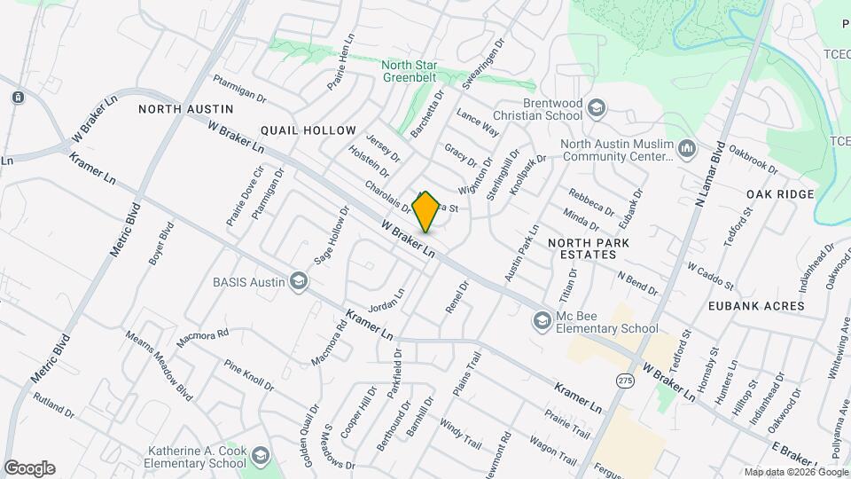 1410 W Braker Ln Map and Location Details