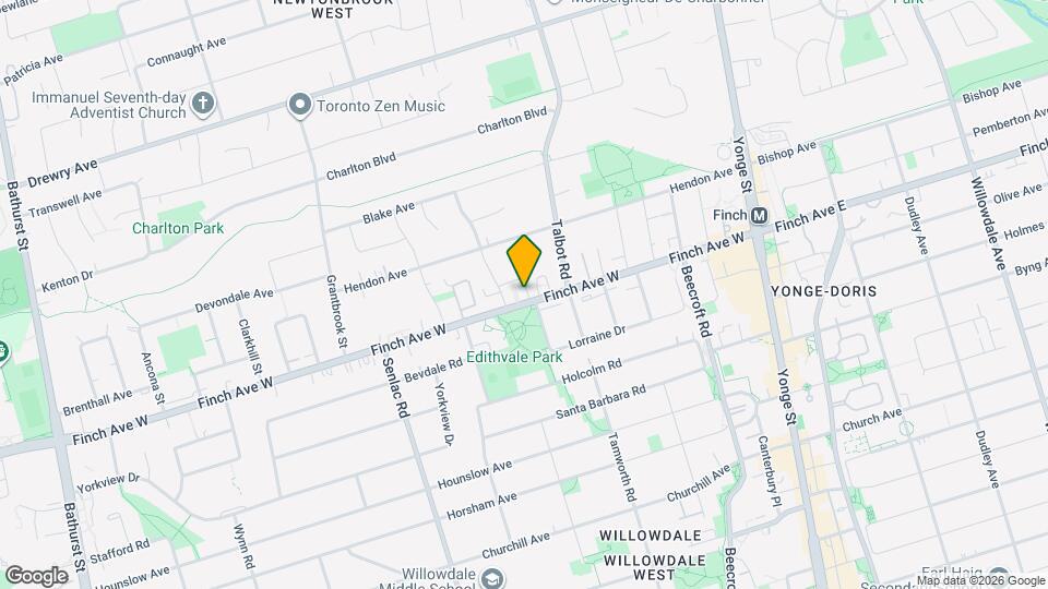 108 Finch Ave W Map and Location Details