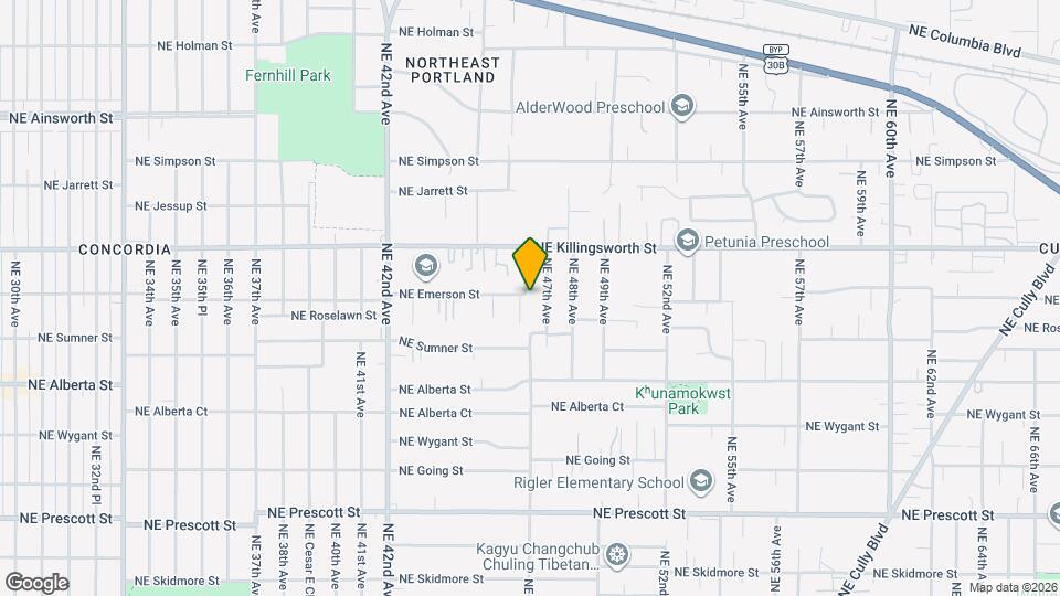 4642 NE Emerson St Map and Location Details