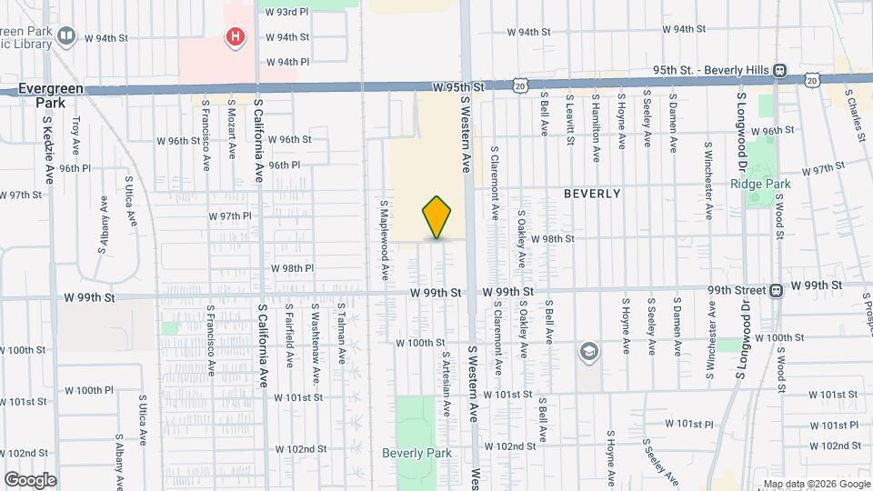 9800 S Artesian Ave Mapa y Detalles de la Ubicación