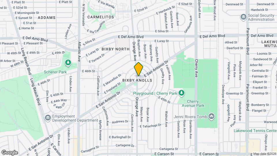 Bixby Knolls Apartments Map and Location Details