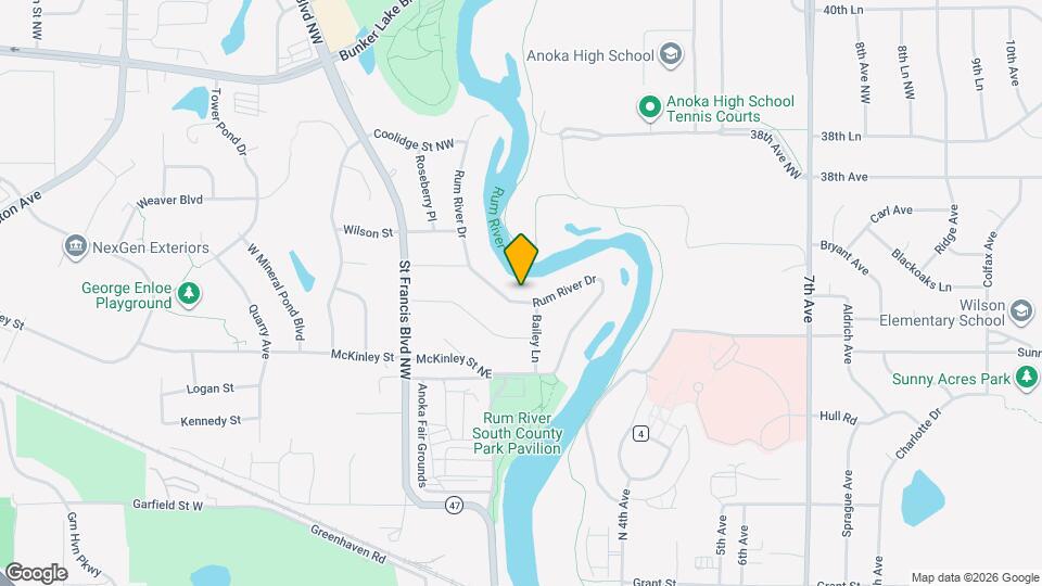 3536 Rum River Dr Map and Location Details