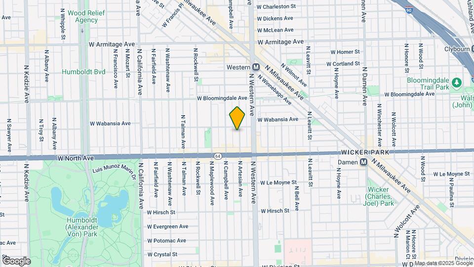 1646 N Artesian Ave Map and Location Details