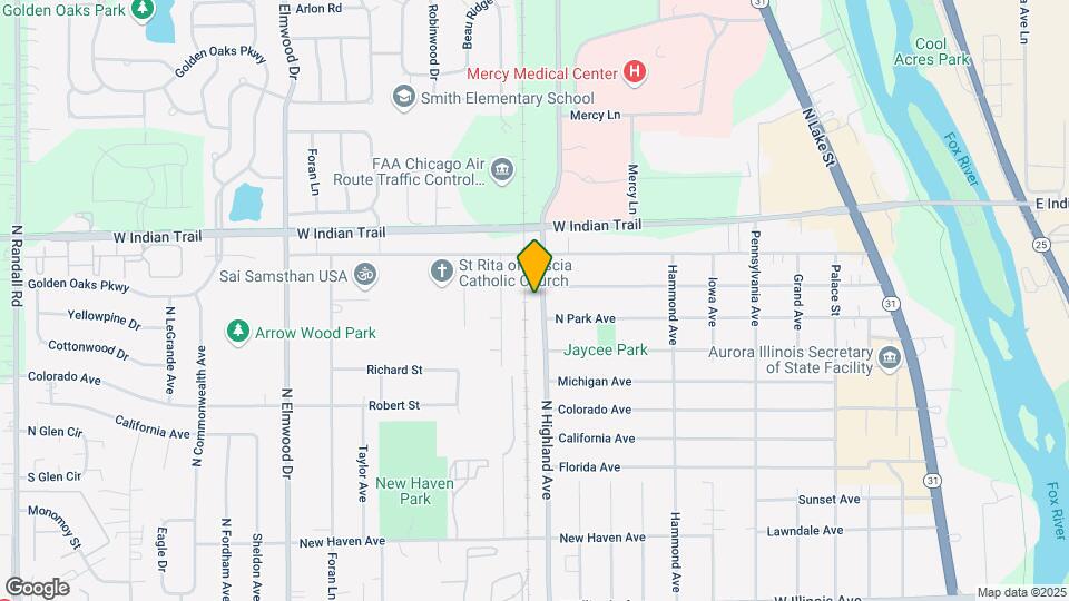 1080 N Highland Ave Map and Location Details