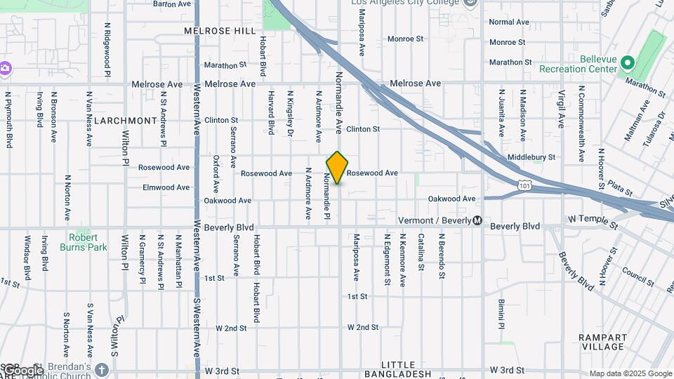 417 N Normandie Ave Map and Location Details