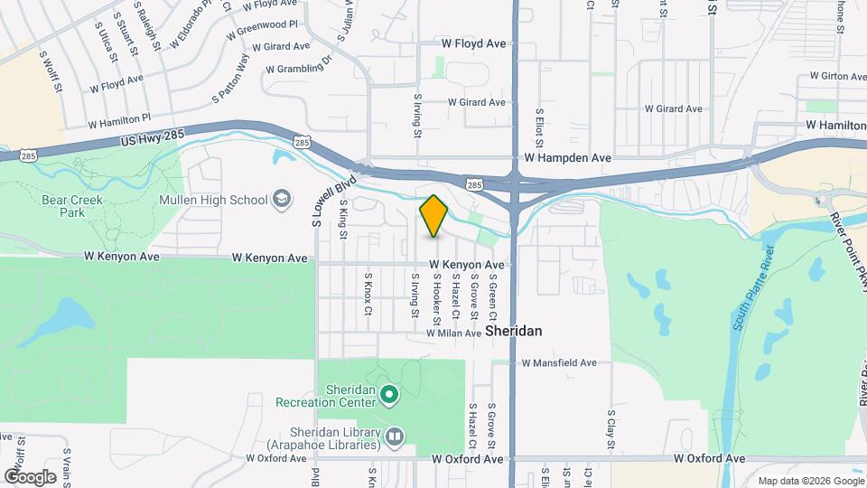 3655 S Hooker St Map and Location Details