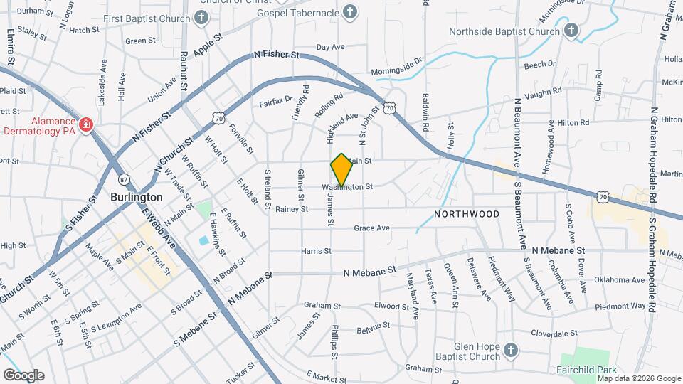 909 Washington St Map and Location Details