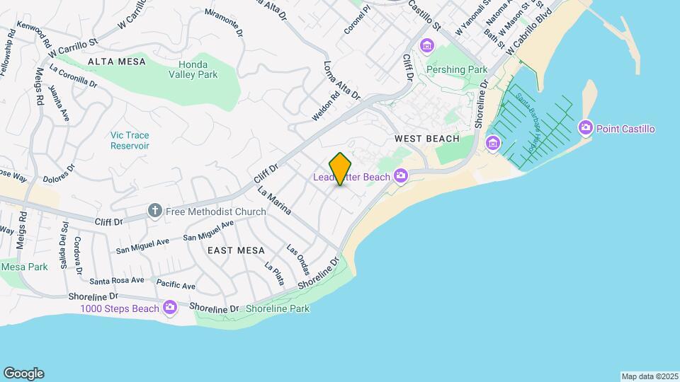 123 Oceano Ave Mapa y Detalles de la Ubicación