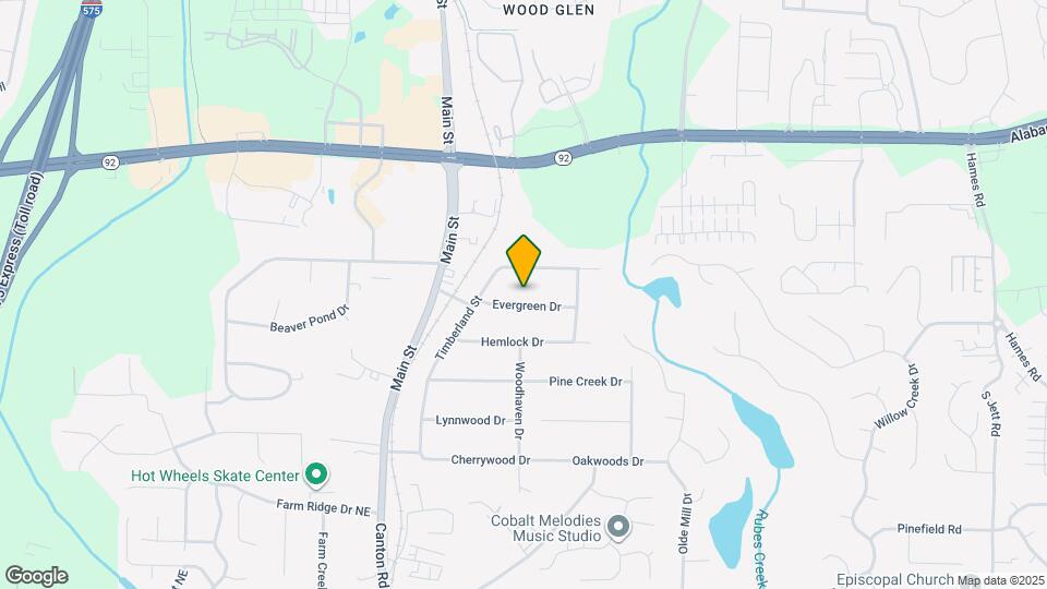 609 Evergreen Dr Map and Location Details