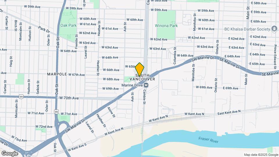 8189 Cambie St Map and Location Details