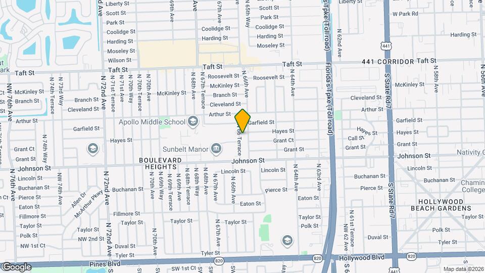 1121 N 66 Terrace Map and Location Details