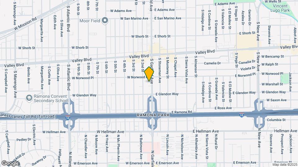 1617 S Garfield Ave Mapa y Detalles de la Ubicación