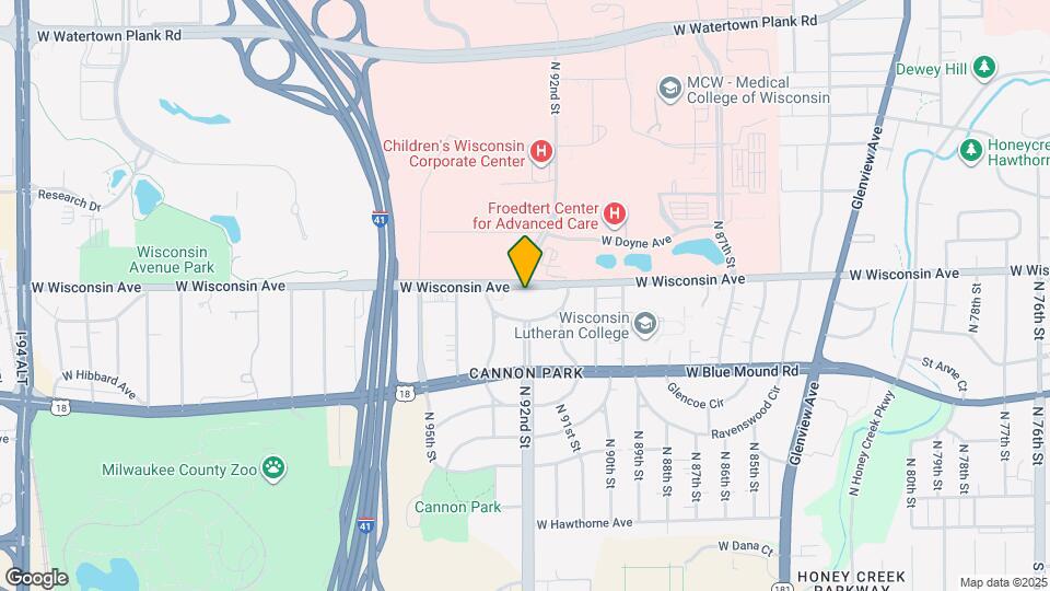 9155 W Wisconsin Ave, Unit #4 Map and Location Details