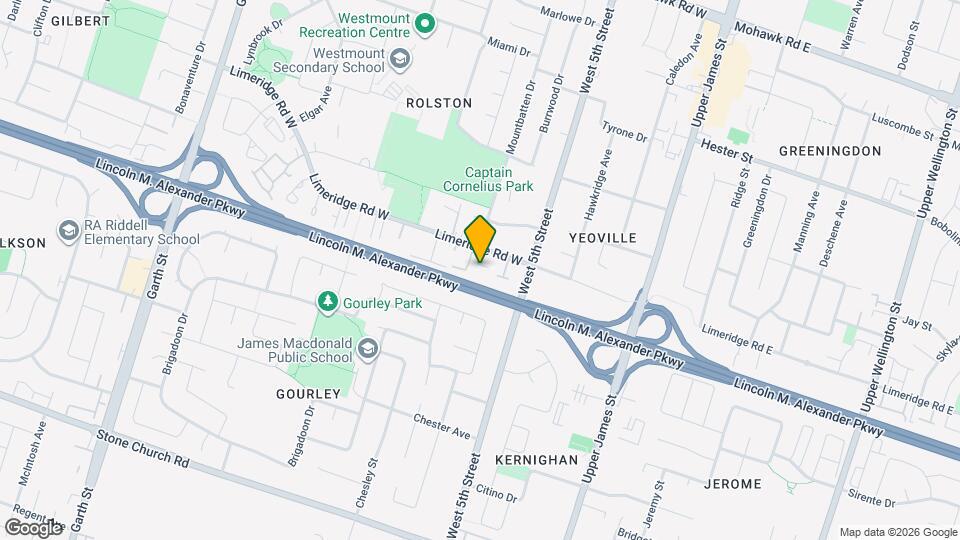 153 Limeridge Rd W Map and Location Details