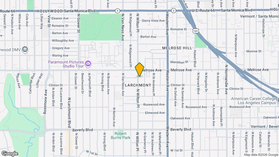 626 N Wilton Pl Map and Location Details