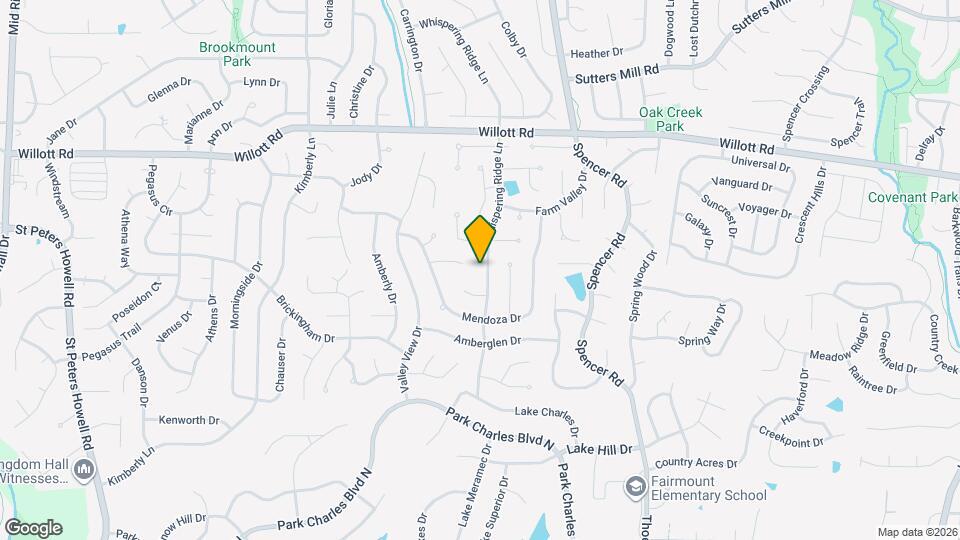 1309 Whispering Ridge Ln Map and Location Details