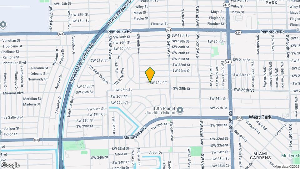 6512 SW 24th St Map and Location Details