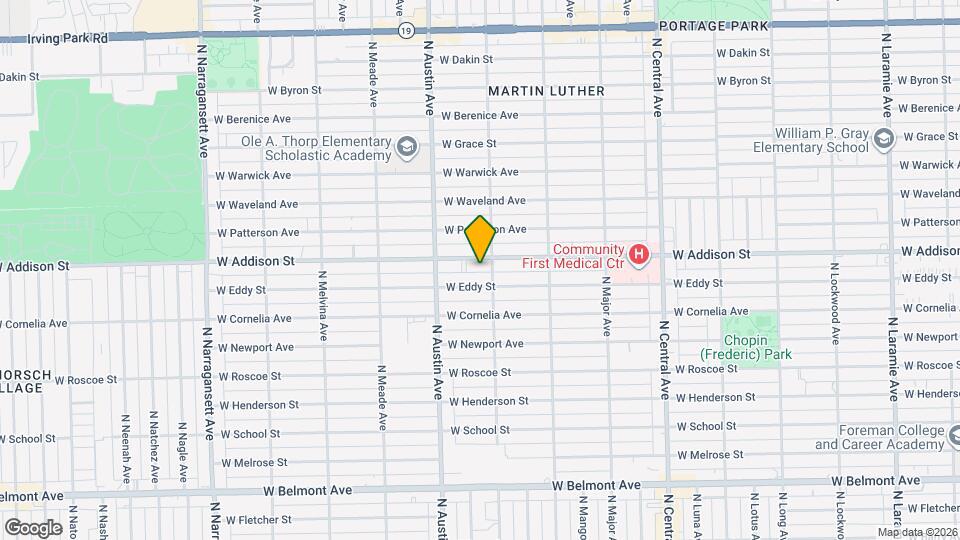 5913 W Addison St, Unit 1 Mapa y Detalles de la Ubicación
