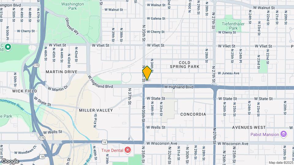 3416-3418 W Highland Blvd Map and Location Details