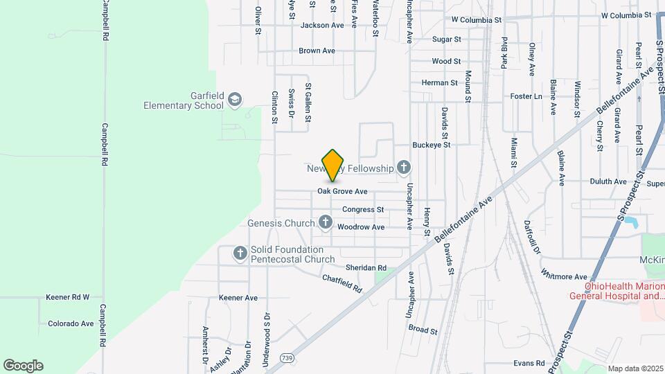 912 Oak Grove Ave Mapa y Detalles de la Ubicación