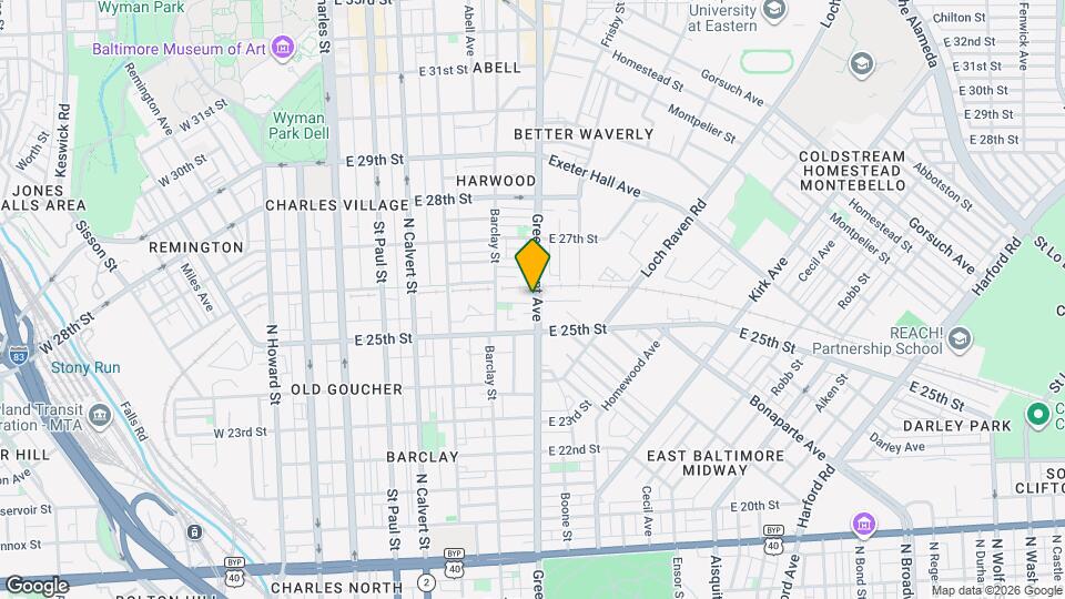 2540 Greenmount Ave Map and Location Details