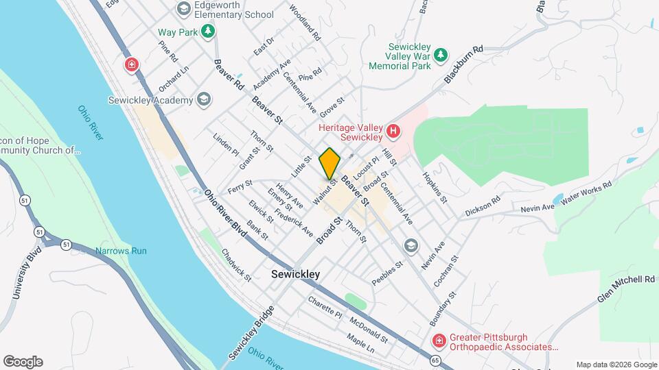 425 Walnut St Map and Location Details