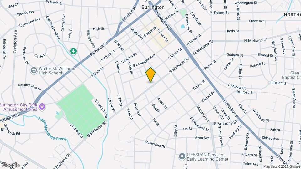 621 S Mebane St Map and Location Details