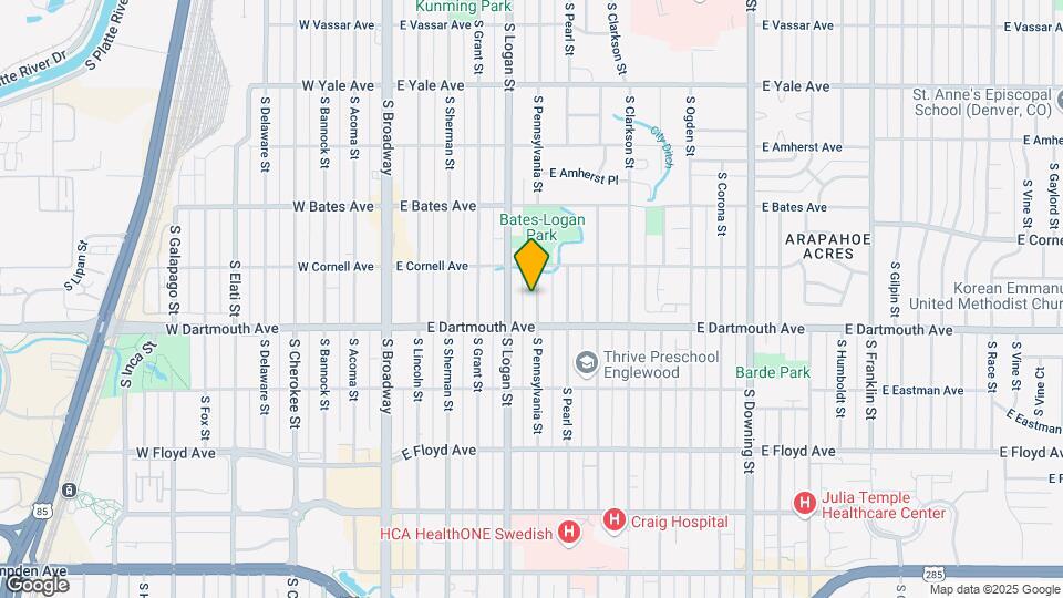3063 S Pennsylvania St, Unit B Map and Location Details