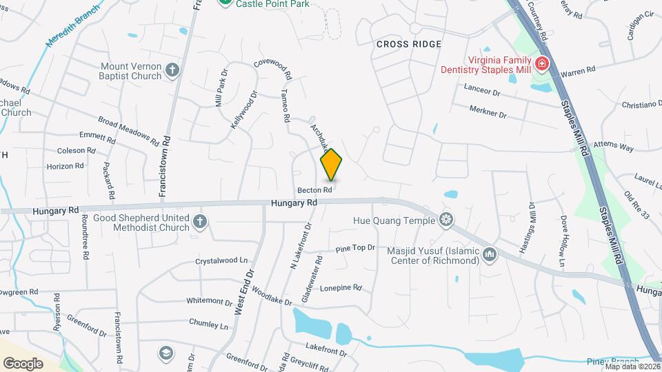 8990 Becton Rd Map and Location Details